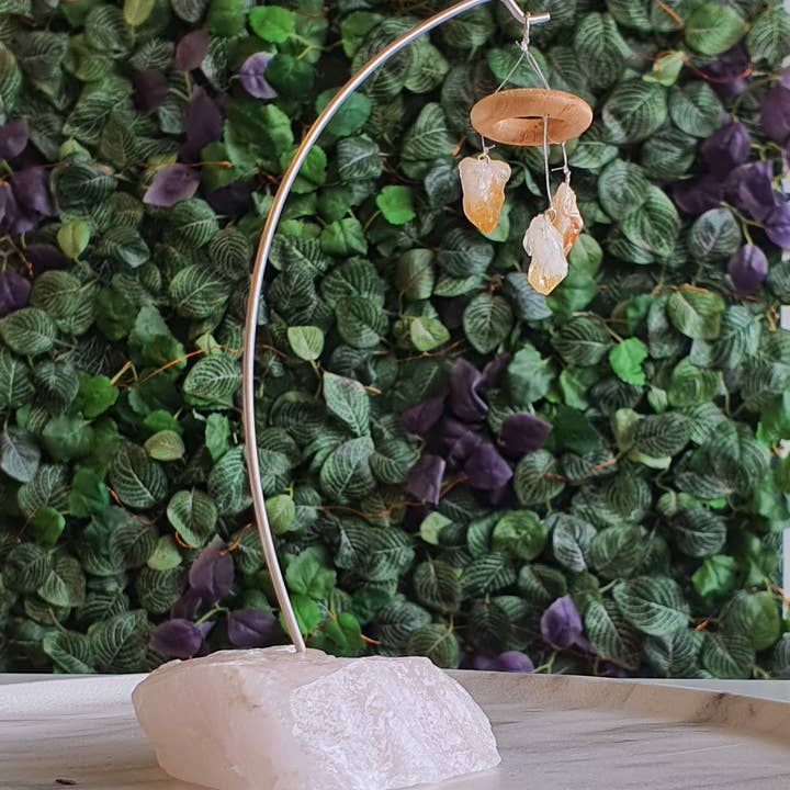 Campanas de viento de cuarzo rosa y citrino para venta al por mayor de Crystal Cove Minerals