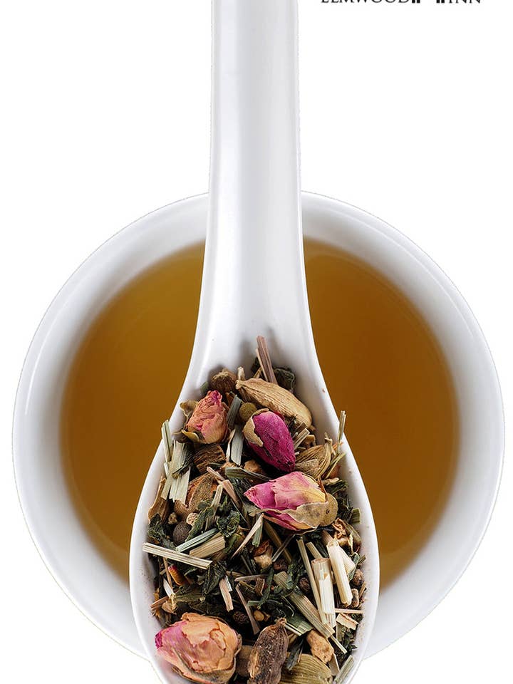 Temple Garden | Ayurvedic Herbs & Green Tea Blend | Low Caffeine for wholesale by Elmwood Inn Fine Teas