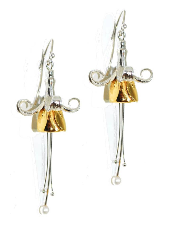 Fushia Drops, Made From Silver and Set With Cultured Pearls for wholesale by Andrew O'Dell Jewellery