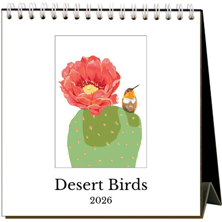 2026 Desert Birds Desk Calendar for wholesale by Rigel Paper