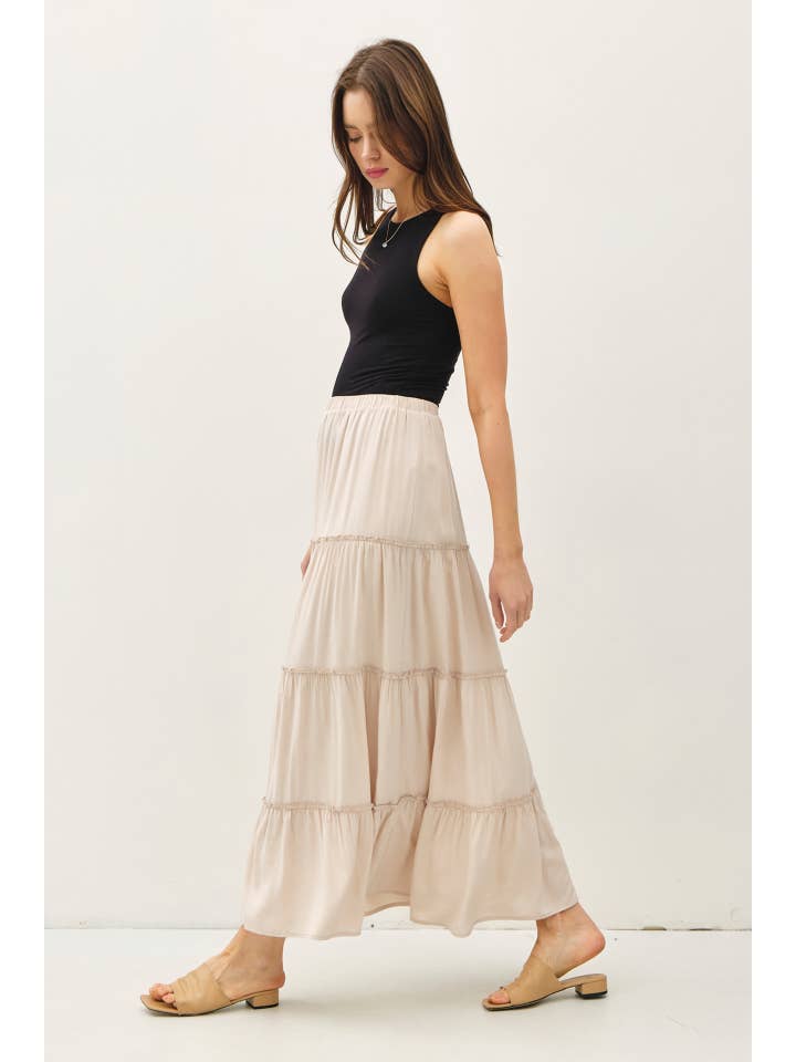 Be Cool - Wholesale Skirt - Women's - TIERED MAXI SKIRT
