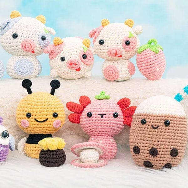 Showcase - Wholesale Stuffed/Plush Toy - Kids & Baby - Crochet Handmade 4" Kawaii Plush Toy Collection (1pc) Multiple Styles
