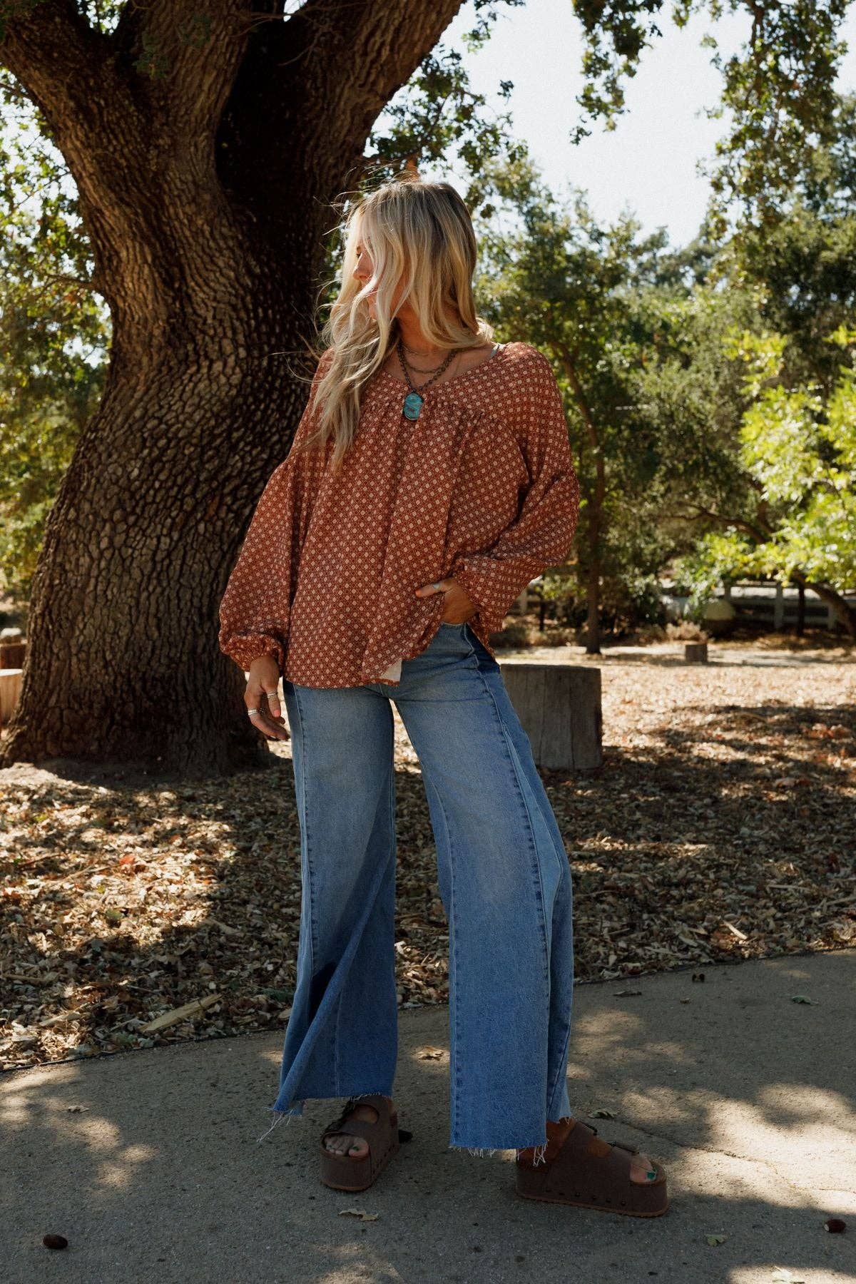 Three Bird Nest - Vente Chemisier – femme - Top imprimé Kendrix - Ginger1