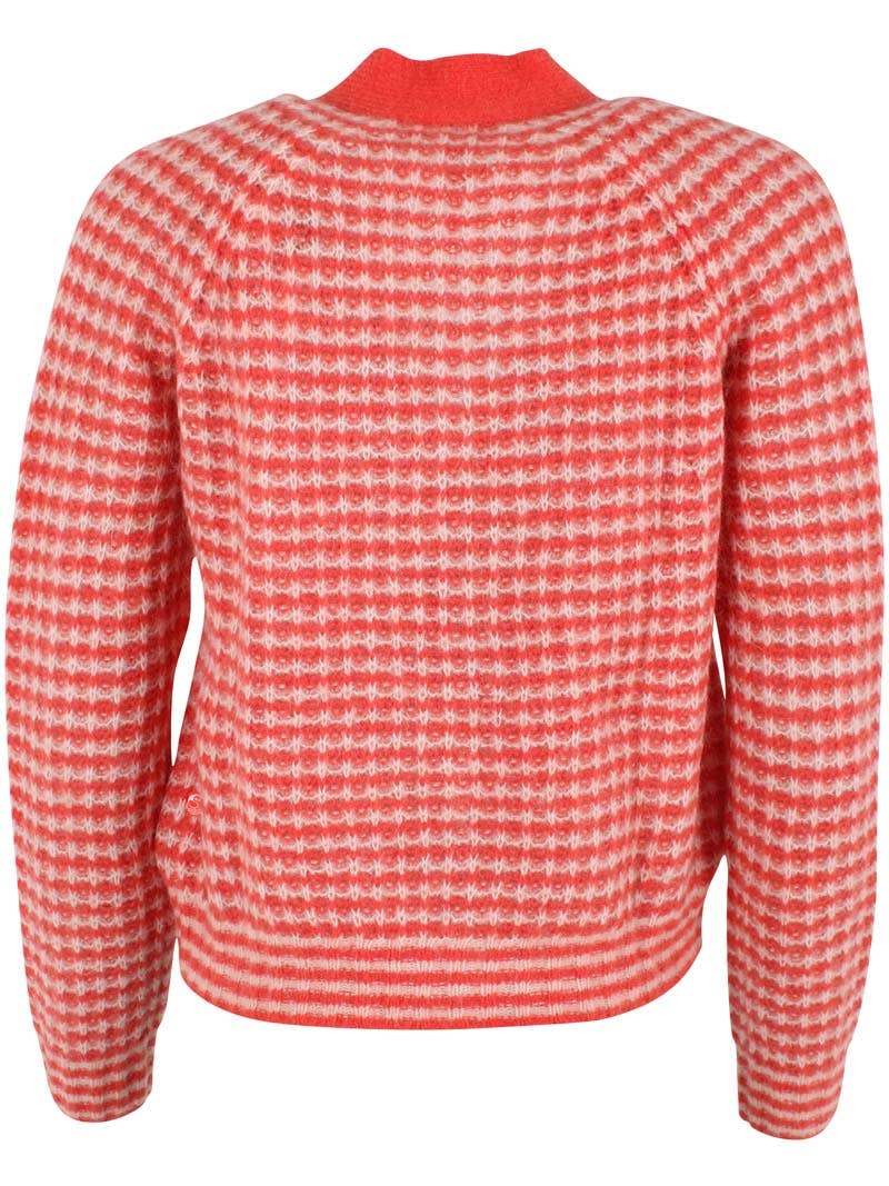 Danefae København - Wholesale Cardigan - Women's - Danadorable Alpaca Cardigan Bright Red/Powder7