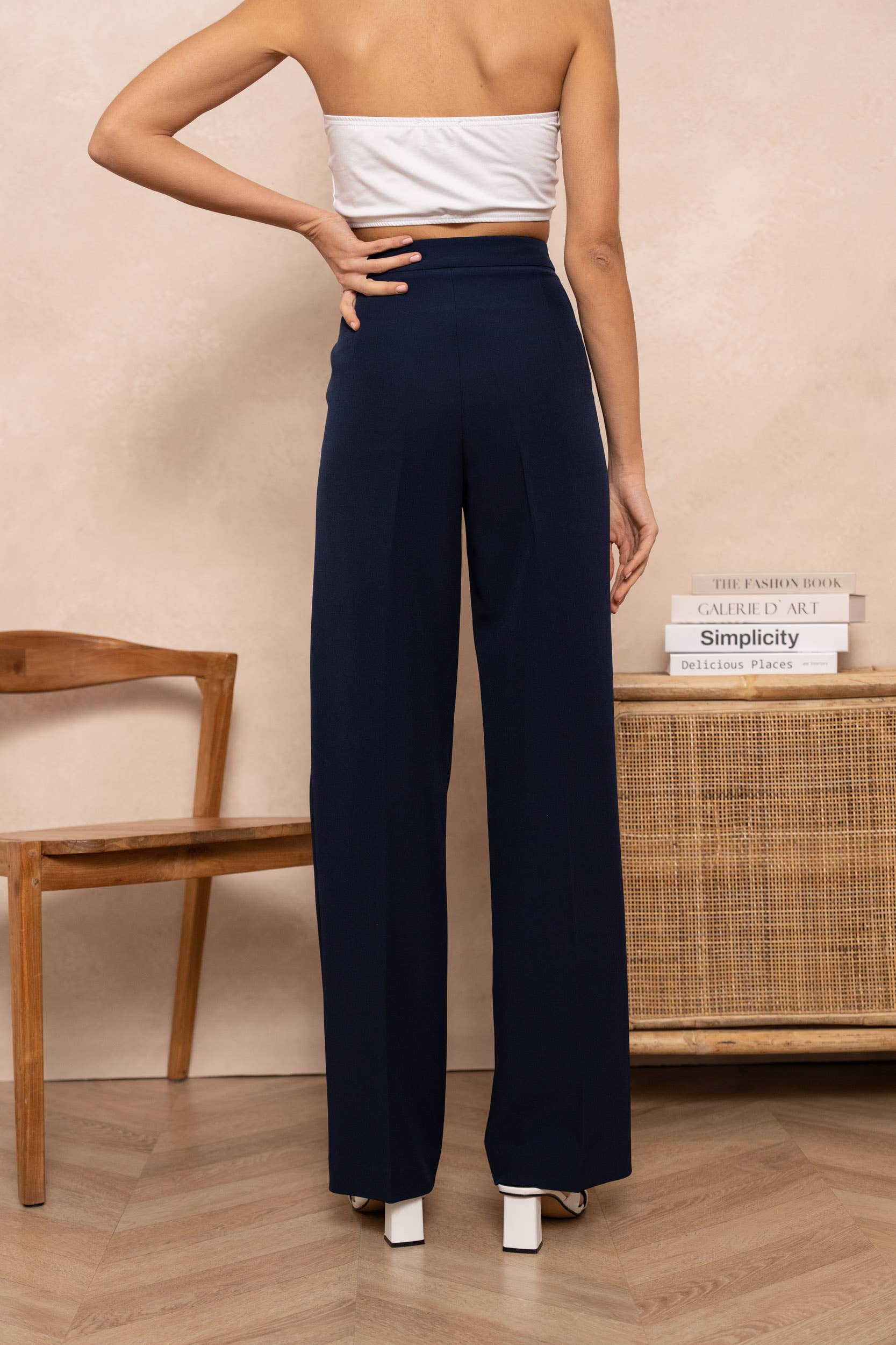 Attentif Paris - Vente Pantalon – femme - [Timeless] Pantalon unie coupe droite61