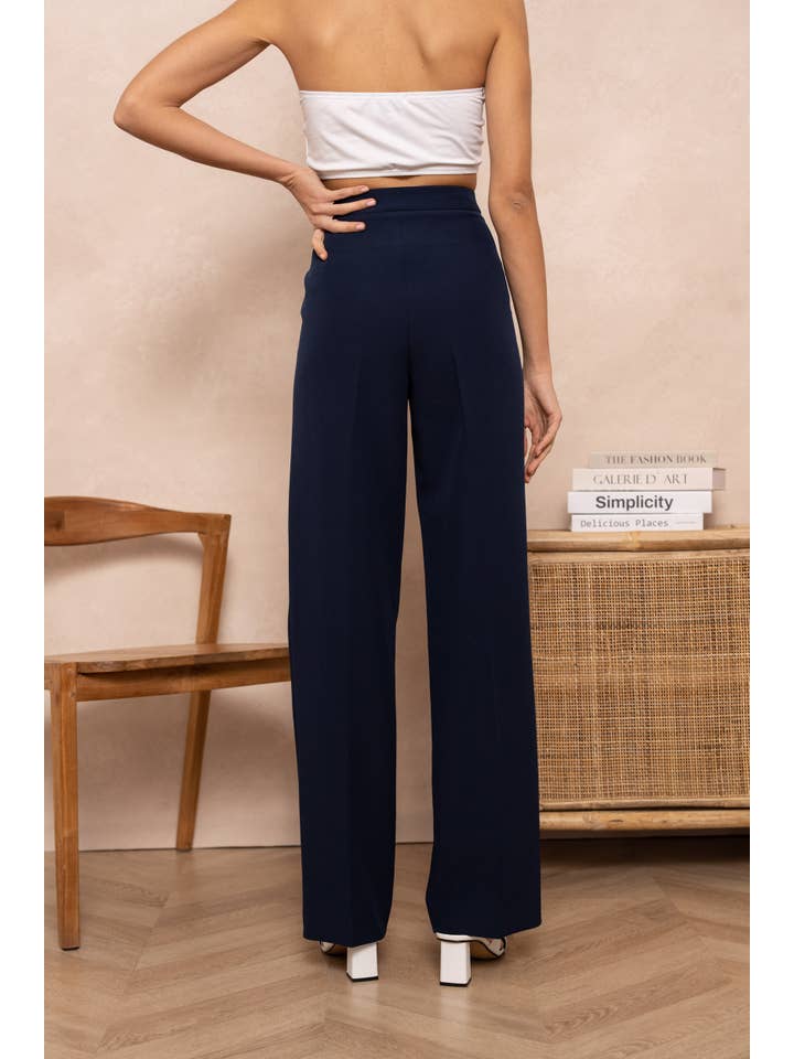 Attentif Paris – wholesale Byxor - Dam – Solid raka byxor med hög midja61