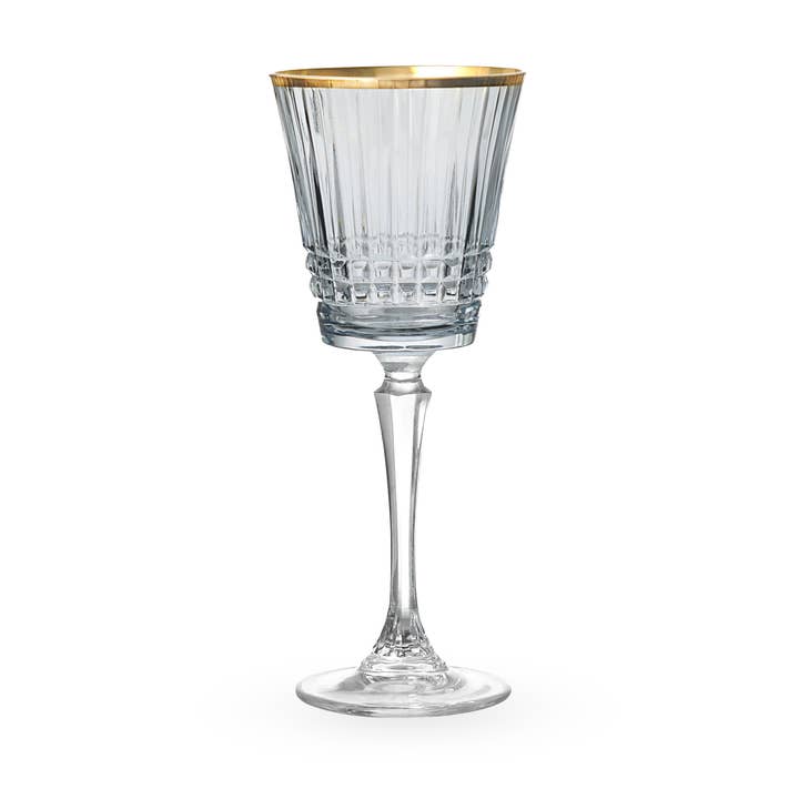 Cristine Smoke Gold Rim Red Wine Glass, Set of 4 for wholesale by Godinger