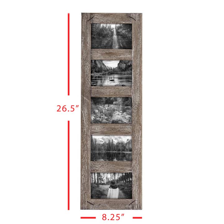 Foreside Home & Garden - Wholesale Picture Frame - Distressed Picture Frame Nail Accents Holds 5 4x6 Photos