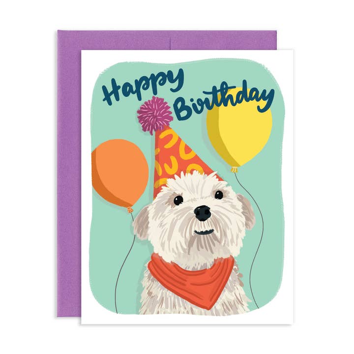 Biglietto di auguri per cani di compleanno alla moda per la vendita all'ingrosso da parte di Grey Street Paper