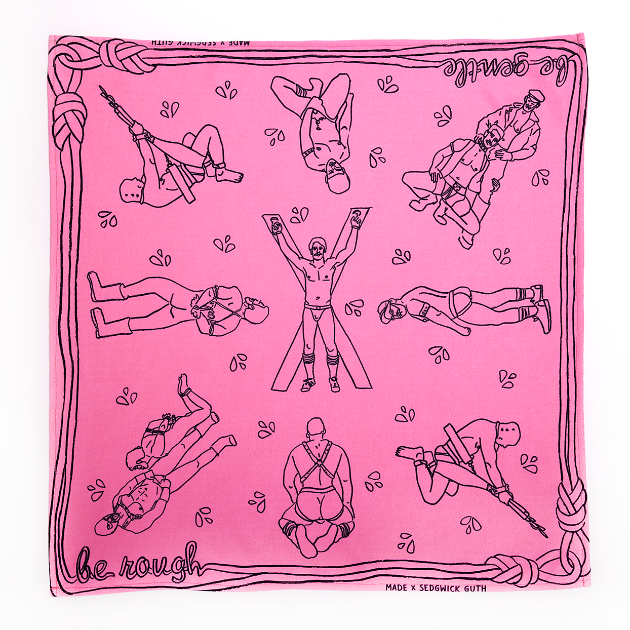 Made X Cruise - Wholesale Bandana - Unisex - Be Gentle Be Rough Bandana (Rainbow Colors)7