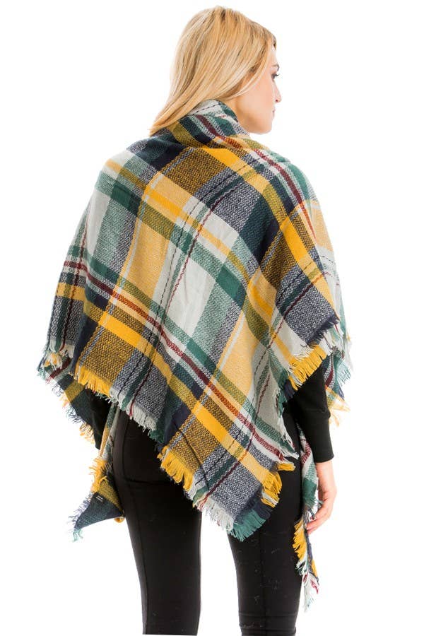 Cap Zone - Wholesale Scarf - Women's - Large Over Sized Plaid Printed Blanket Scarf and shawls2