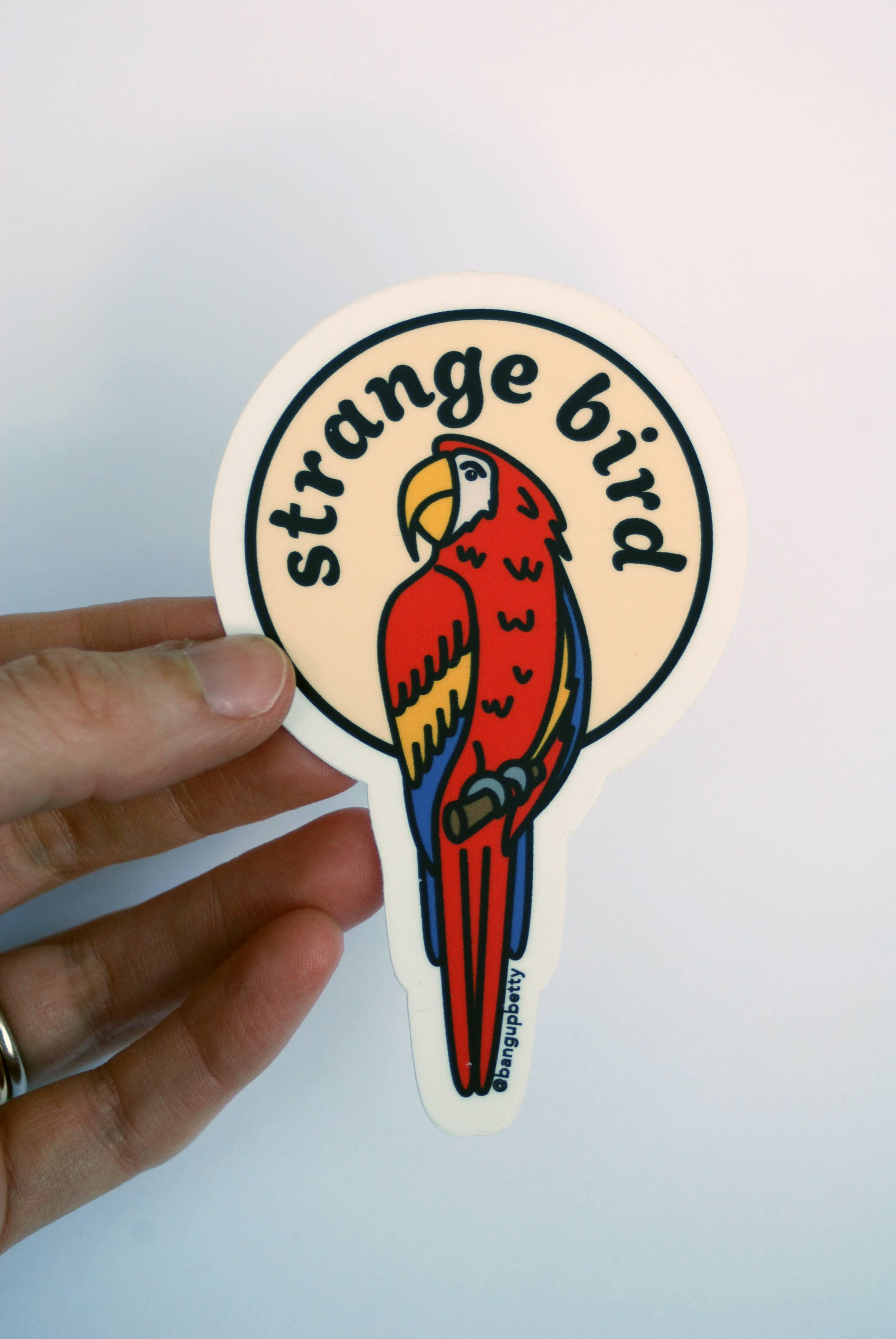 Bang-Up Betty - Wholesale Sticker - Strange Bird Colorful Parrot Bumper Sticker0