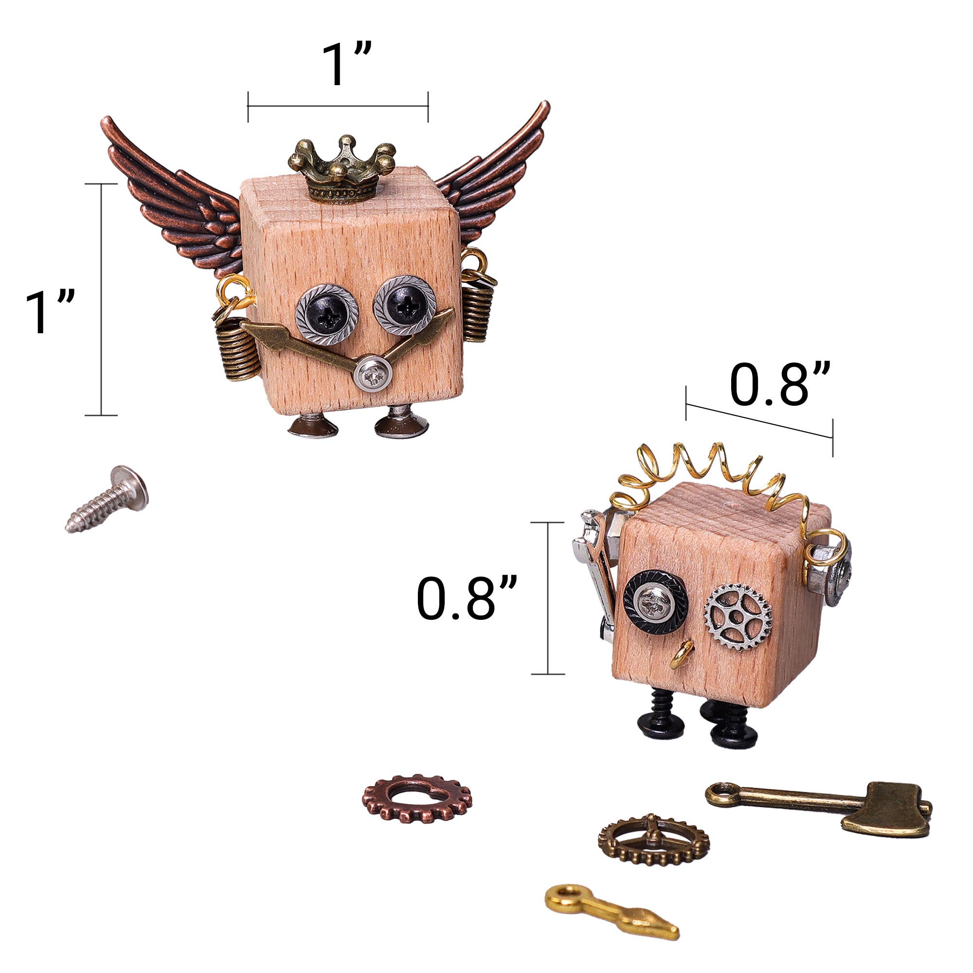 Kitsville - Wholesale DIY Craft Kit - DIY Timberbot Kit, Build 2 Wooden Robots5