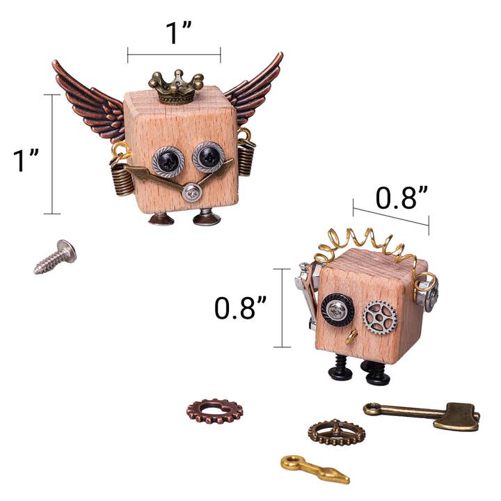 Kitsville - Wholesale DIY Craft Kit - DIY Timberbot Kit, Build 2 Wooden Robots5