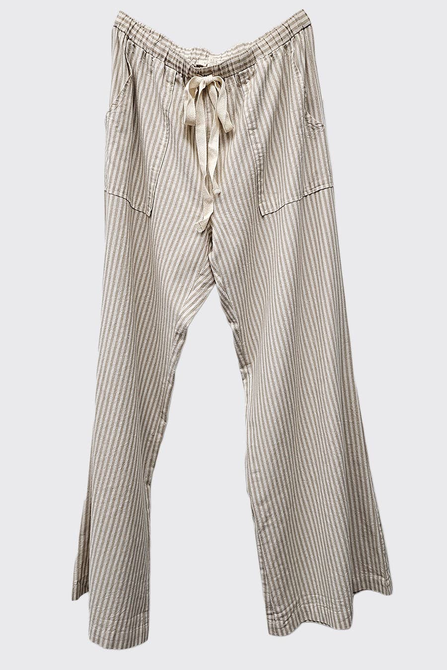 ILLA ILLA - Vente Pantalon – femme - Pantalon large en lin rayé17