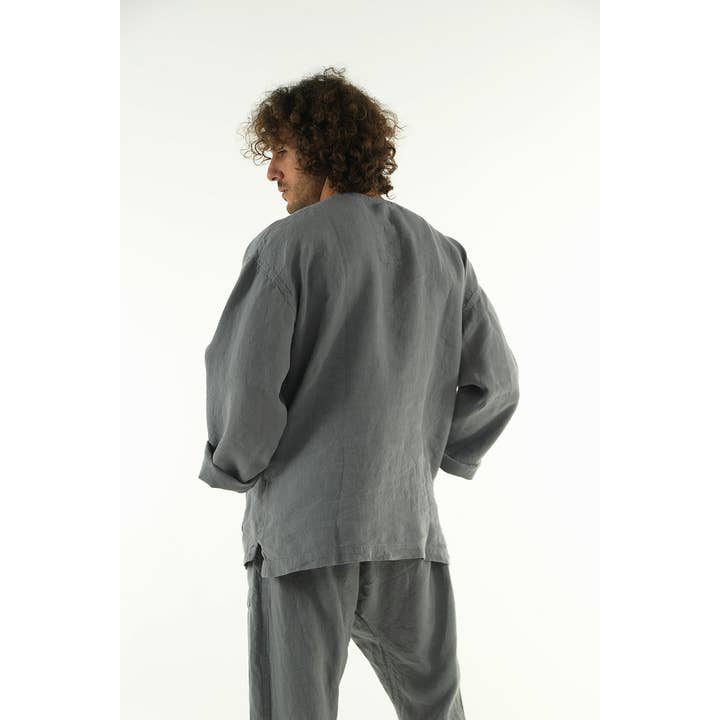PETRA linen pants. SAGE GREY for wholesale by YUME
