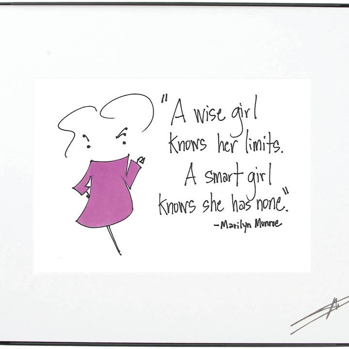 Inramat konsttryck - En klok tjej känner sina gränser. A-' för wholesale av Mary Phillips Designs