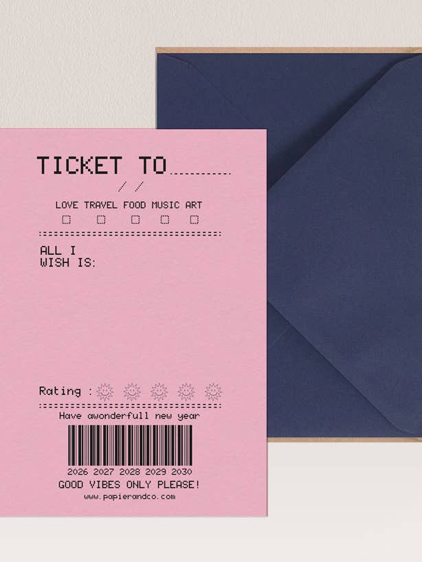 Wish card - Ticket to pour la vente par Papier and Co.