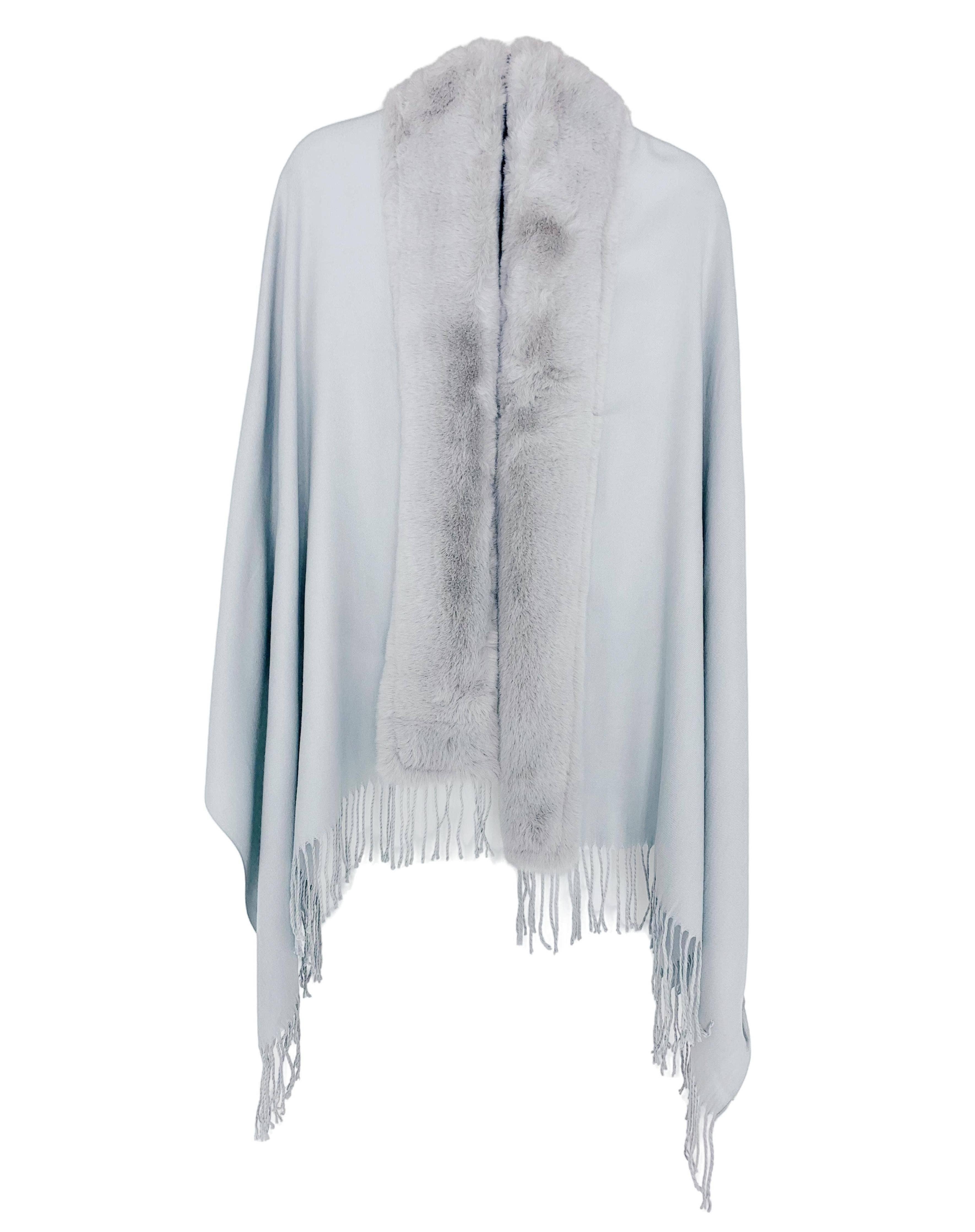 JC Sunny Fashion - Wholesale Sjaal - Dames - JC062843 16 Kleuren-Faux Fur Trim Zachter Dan Kasjmier Sjaal/Sjaal14