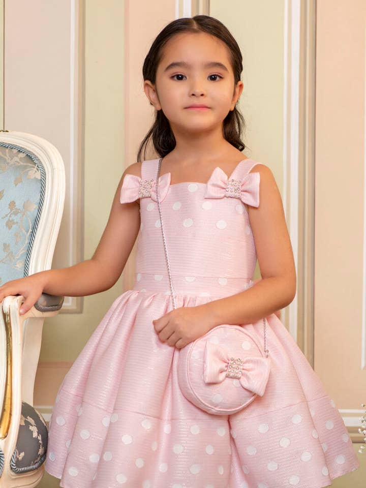 pink ceremony dress 33243PR for wholesale by Lara Kids
