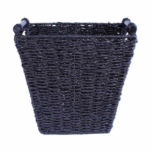 Wastebasket in Black Seagrass for wholesale by Maison Maison Design