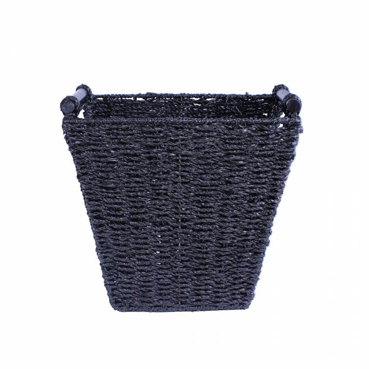 Maison Maison Design - Wholesale Bathroom Trashcan - Wastebasket in Black Seagrass