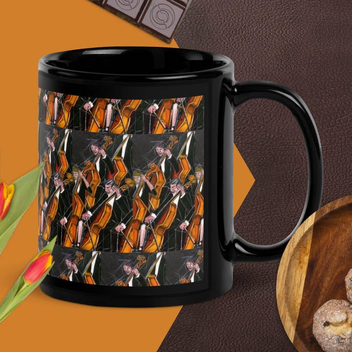 Caneca Preta Brilhante por atacado de Black Queens Essentials