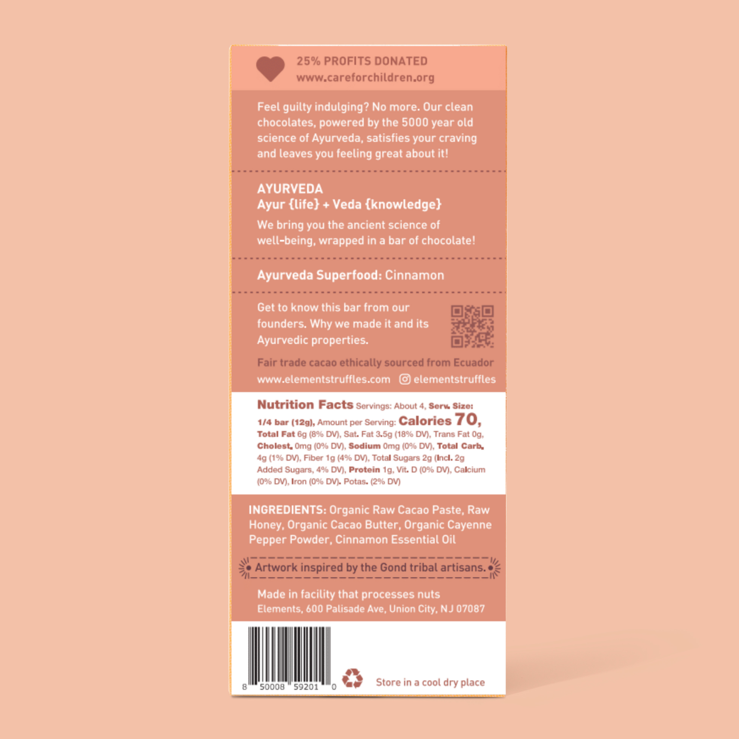 Elements Truffles – Großhandel Schokoriegel – Elements Truffles Spicy Cayenne 75 % dunkle Schokolade2