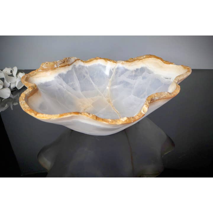 OnyxBowl - Wholesale Decorative Plate/Dish/Bowl - Natural Decorative Stone Bowl Hand Sculpted from Onyx Stone4