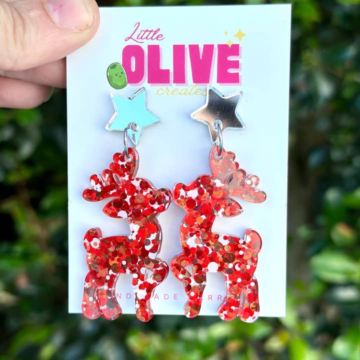 Reindeer Christmas Confetti Glitter Drop Earrings and other Purchase Wholesale reindeer ears. Free Returns & Net 60 Terms on Faire trending on Faire.