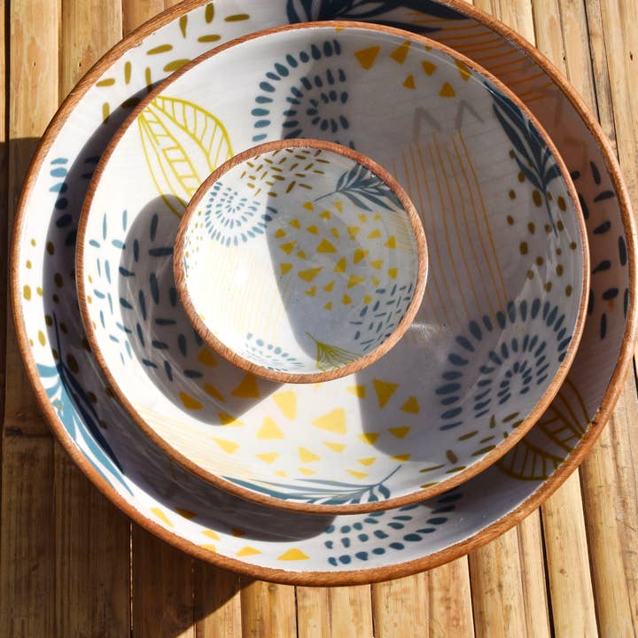 Maya Mallorca - Wholesale Serveerschaal - Grote kom en lepel set van mangohout – Menorca1