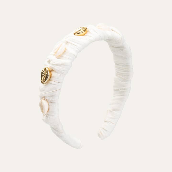 White Beachy Wrapped Headband for wholesale on Faire