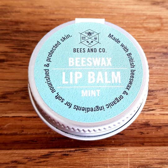 Organic Hand made British Beeswax Lip Balm 10g - Mint for wholesale by Bees & Co