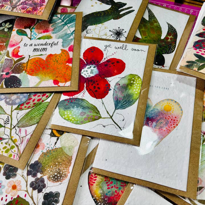 Erika's Whimsical Art – wholesale Birthday card – Plantable Seed Paper Birthday Moth Card, Blank Inside 14