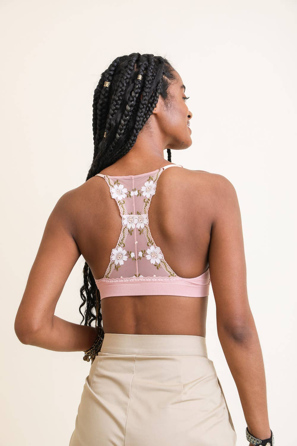 Leto Accessories - Vendita all'ingrosso Bralette - Donna - Bralette a reticolo floreale femminile e carina — Leto Original6