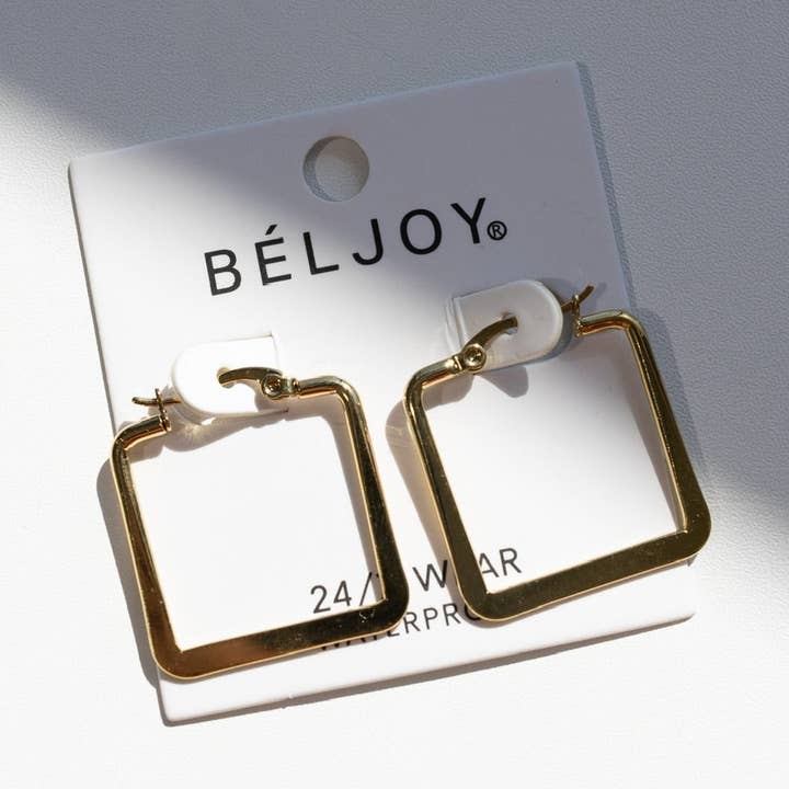 BELJOY - Wholesale Hoop Earrings - Eudora Square Hoop Earrings0