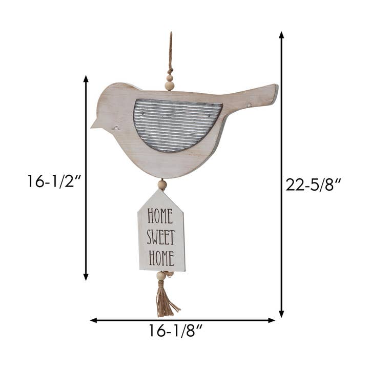 Paris Loft Inc - Wholesale Sign - PARISLOFT Wood Galvanized Metal Bird Sign3