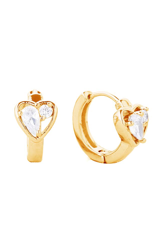 Hana – wholesale Huggie earrings – 14K Dipped Huggie Hoop Cz Paved0