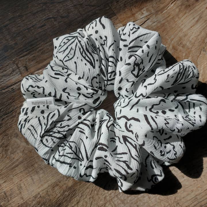 Viola Floral Geometric Soft Knit Women's Scrunchie for wholesale by Marieroseco