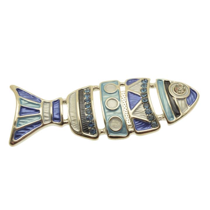Blue Fish Magnetic Brooch for wholesale by Miss Milly Limited
