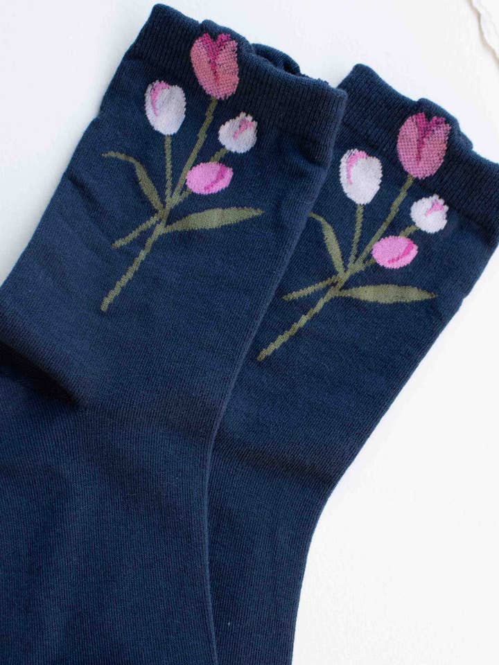 Tiepology - Wholesale Socks - Women's - Tulip Bloom Cotton Blend Socks6