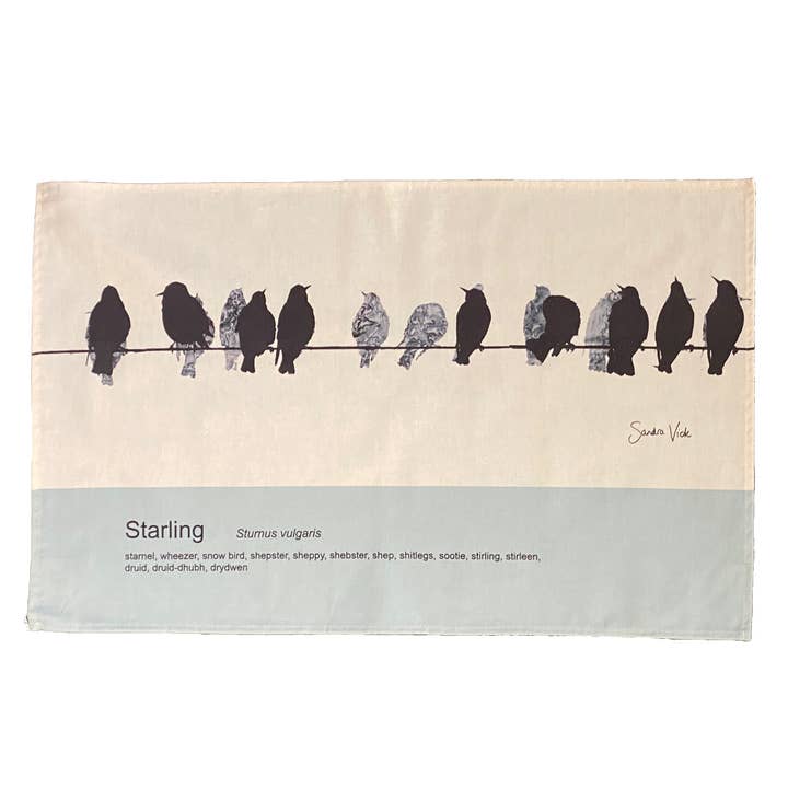 TEA TOWEL - STARLING unbleached cotton for wholesale by Sandra Vick