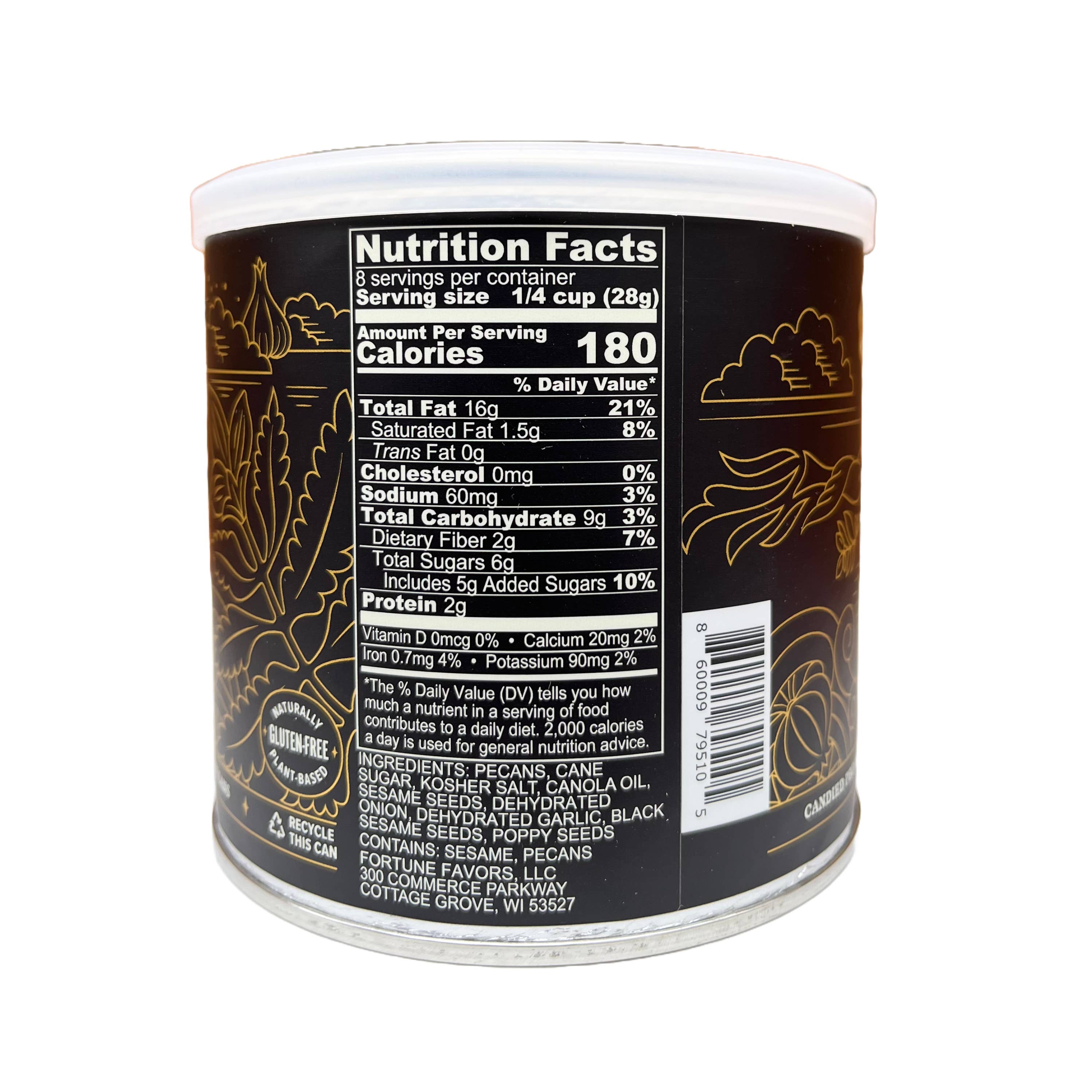 Fortune Favors - Wholesale Nuts - 8oz Fortune Favors The Everything Candied Pecans9