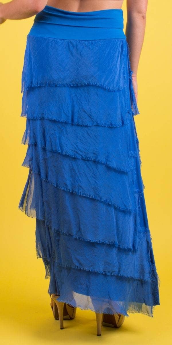 Gigi Moda - Vente Jupe – femme - Jupe volantée longue en soie34