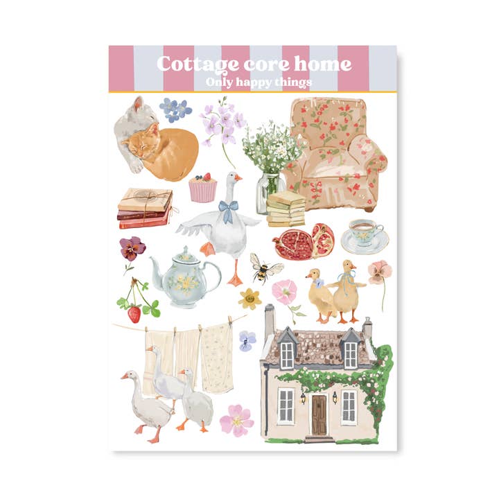 Adesivi Casa in stile cottagecore per la vendita all'ingrosso da parte di Only Happy Things Stationery