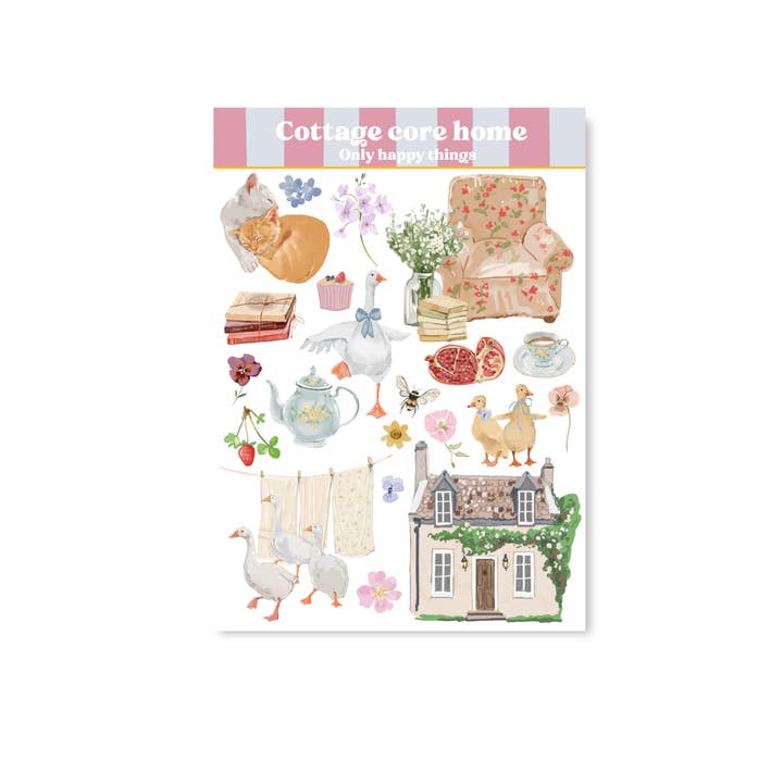 Klistermärkesark Stugkärna hem för wholesale av Only Happy Things Stationery