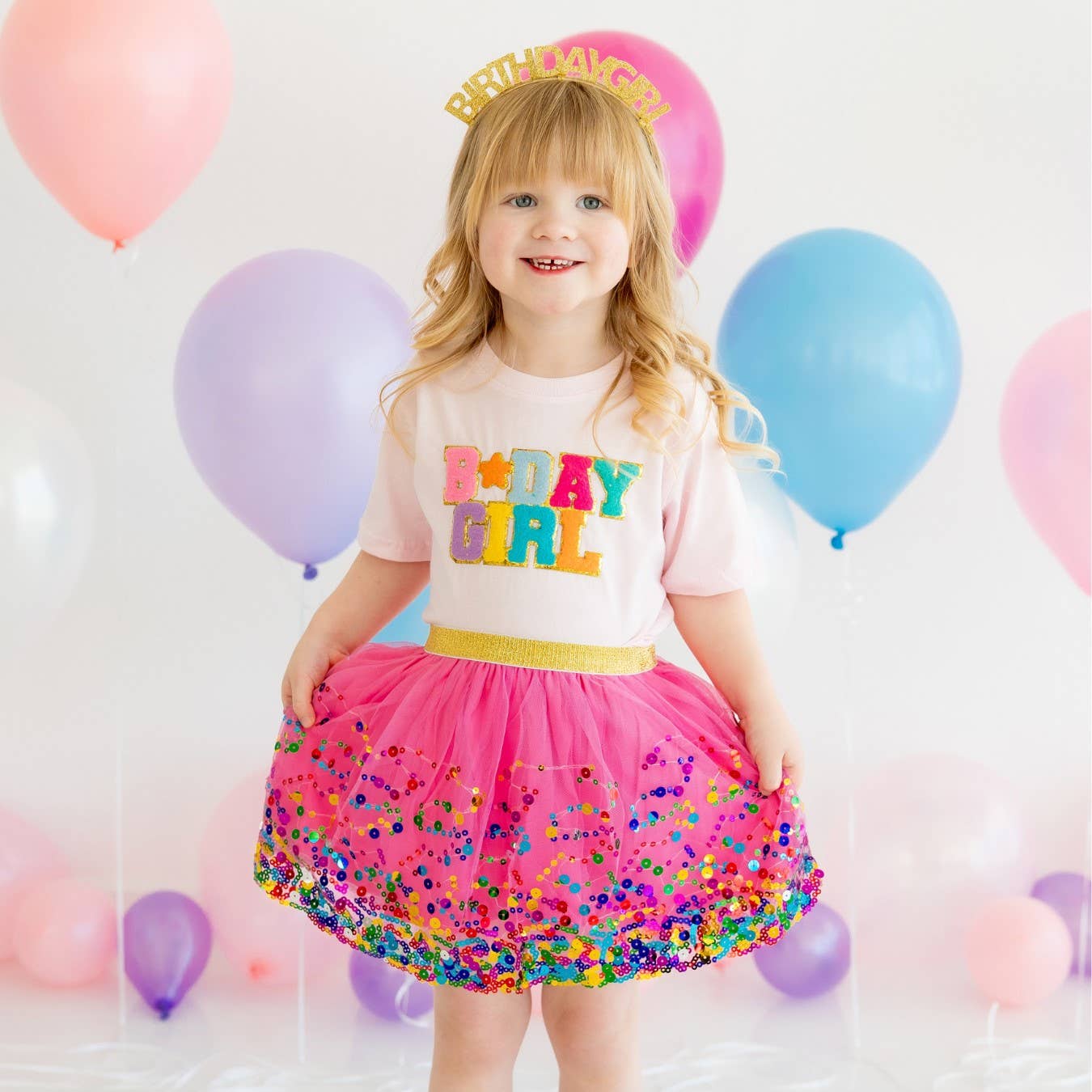 Sweet Wink - Wholesale T-Shirt - Kids - Birthday Girl Patch Short Sleeve T-Shirt - Ballet - Kids2
