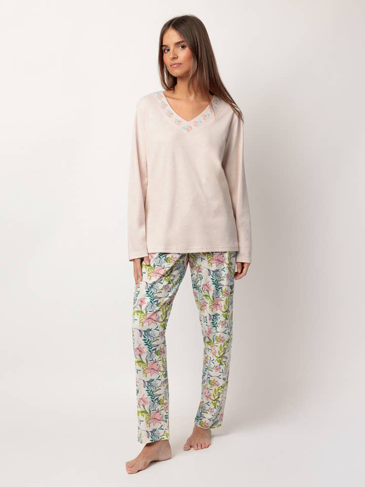 Admas Garden Pijama Manga Comprida Autumn Garden Para Mulher por atacado de ADMAS