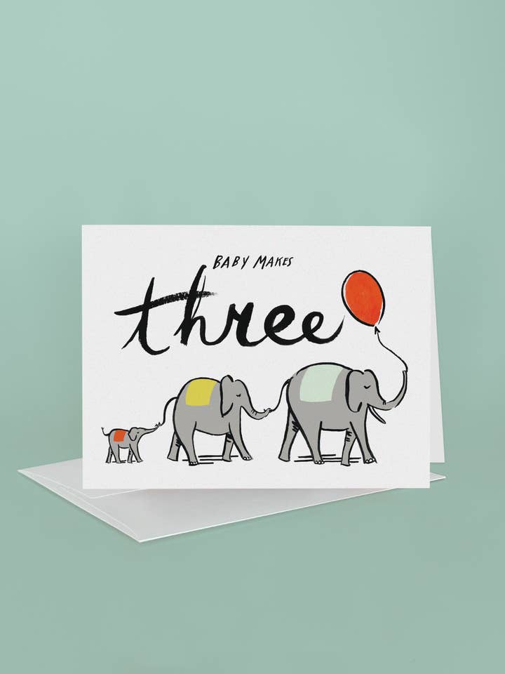 Baby Makes 3 Greeting Card for wholesale by Idlewild Co.
