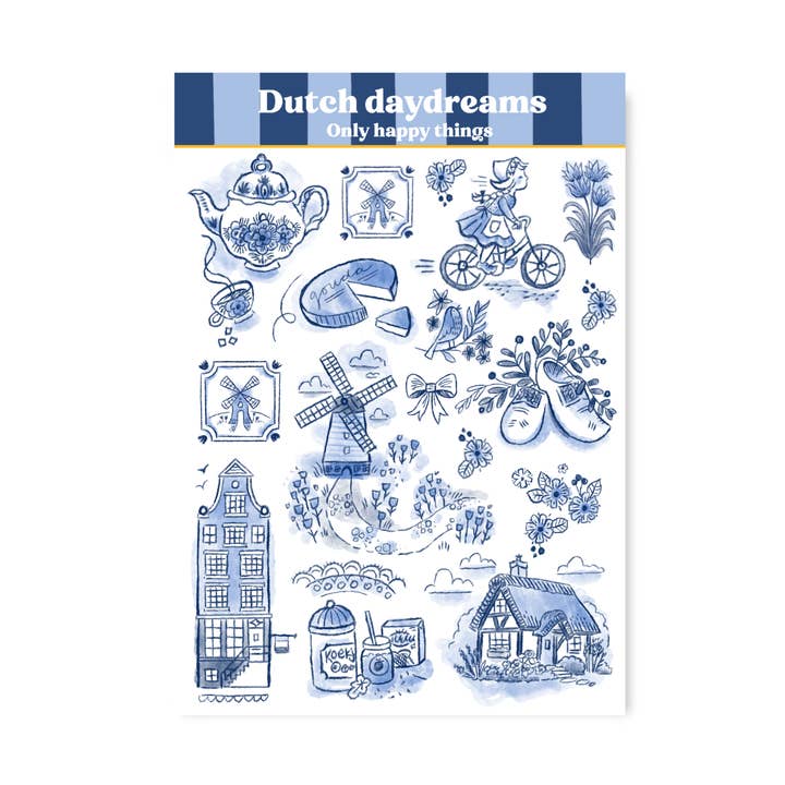 Adesivi Sogni ad occhi aperti olandesi per la vendita all'ingrosso da parte di Only Happy Things Stationery
